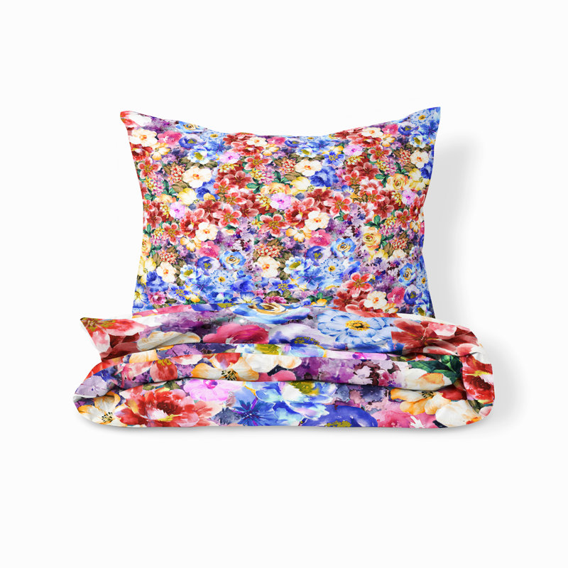 Floral Duvet Cover, Queen Duvet Cover + 2 Queen Shams