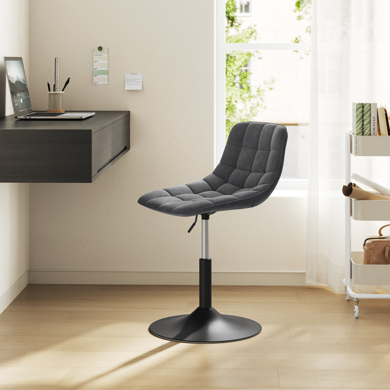 Tarquin Swivel Upholstered Adjustable Height Counter Stool, Dark Grey