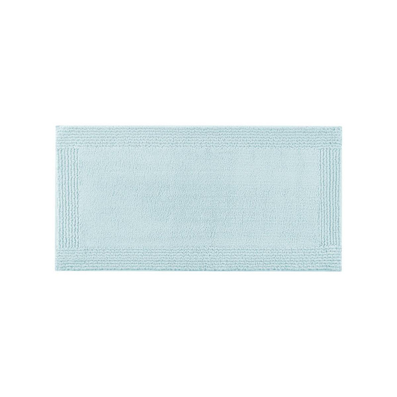 1 PCS 17X24" 100% Cotton Tufted 3000 GSM Reversible Bath Rug, Rectangle 1'5" x 2', Blue