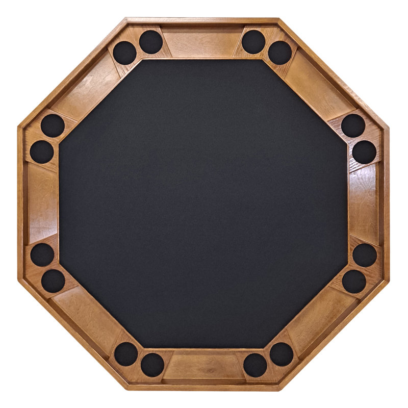 Table de poker 57 po, Bois fruitier / noyer, Feutre noir
