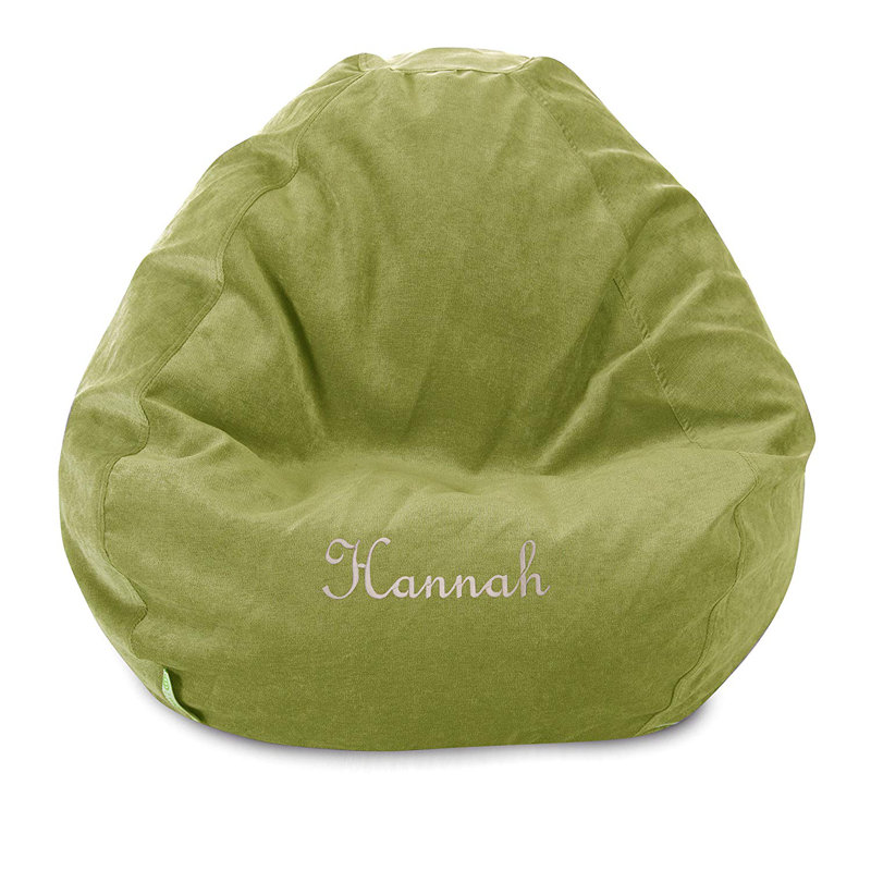 Velvet Bean Bag Chair, Large, Apple, Yes
