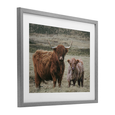 «Mom & Baby Cow», reproduction encadrée sous verre, lettrée et doublée