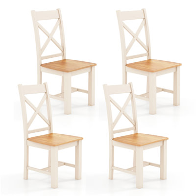 Modern Wooden Dining Chairs w/ High Back Rubber Wood Frame Armless by Gracie Oaks