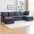 Hepworth Dejohn Corduroy Sectional Sofa With Two Ottomans-109010638-109010639