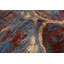 Tapis unique en laine noué à la main style Oushak gris / bleu 8 pi 1 po x 9 pi 9 po années 2010 Gerlak
