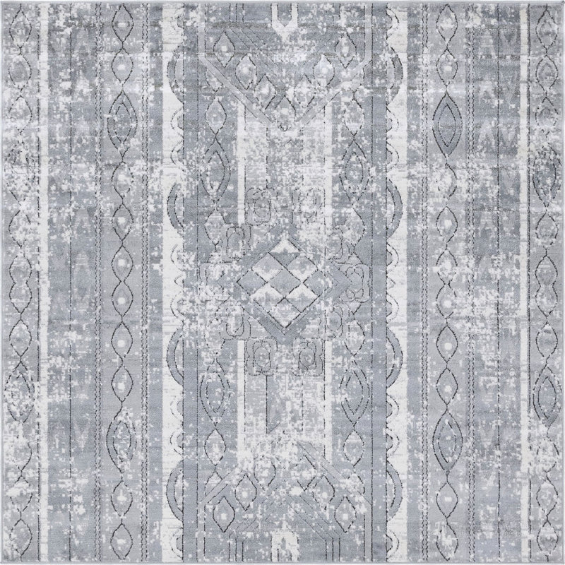 Geddis Ikat Indoor Rug, Square 6'