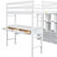 Lit mezzanine double avec bureau et rangement, blanc - Optimisez votre espace de vie Tiroirs, armoires et tablettes