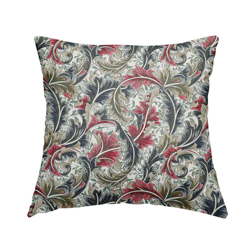 Mcguire Floral Square Cushion, 55cm H x 55cm W x 5cm D, Red/Blue