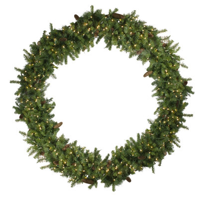 Pre-Lit Dakota Pine Artificial Christmas Wreath - 72-Inch Warm White Led Lights