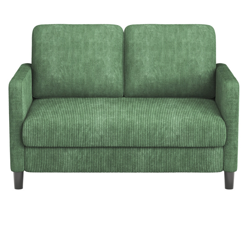 Small 2 Seat 48" Corduroy Sofa, Comfy Sofa Couch W 2 Seater Corduroy Loveseat, Green