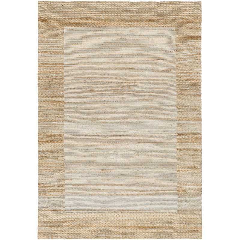 Tapis orange en coton / jute / sisal touffeté à la main rectangulaire Valer, Rectangle 2 pi x 3 pi