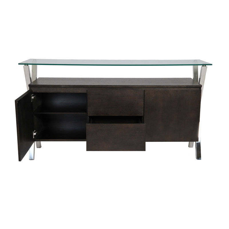     Buffet moderne Pangea Home Beverly, Espresso / argent