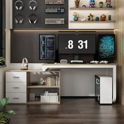 Bansri Commercial Use 145Cm W L-shaped Computer Desk