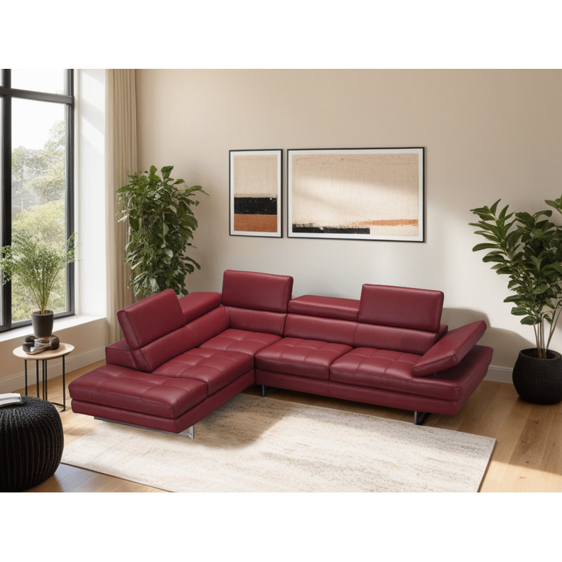 Canapé modulaire en cuir 2 pièces Antalya, Rouge
