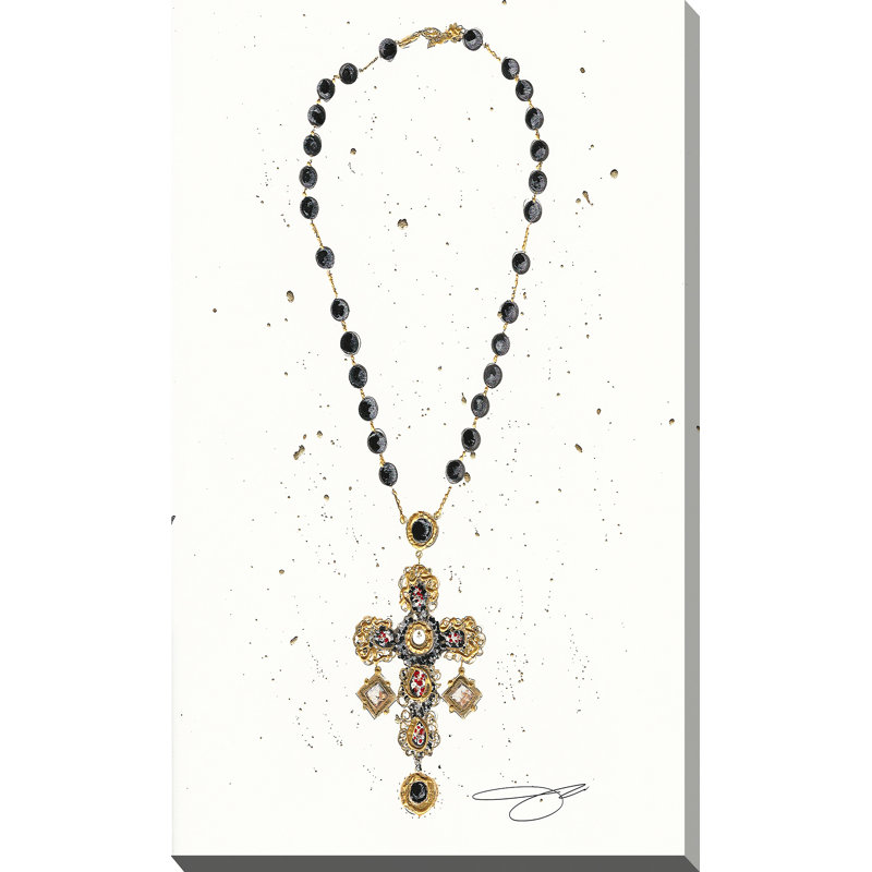 Cross My Heart - impression d'art graphique, Toile tendue, H 30 po x l 18 po x P 1 po