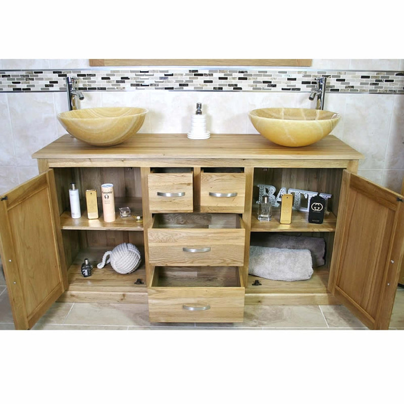 Early 1430 mm Freestanding Double Vanity with Vessel Basin