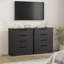 Commode 4 tiroirs en bois noir avec rangement intégré