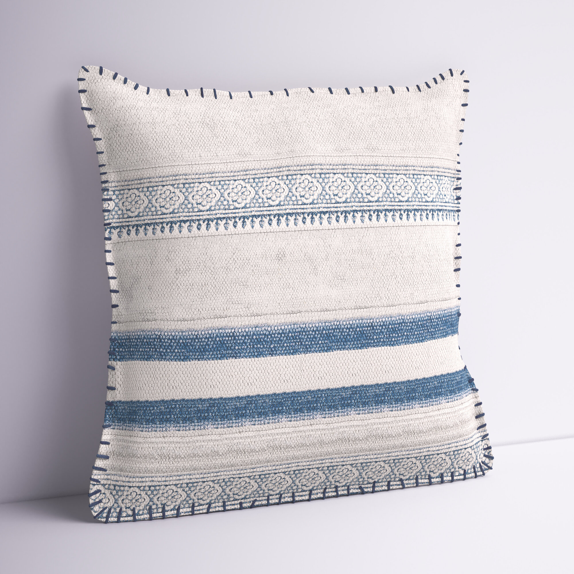 Tappahannock Square Pillow Cover (Set of 2) Dovecove Color: Navy, Size: 20 H x 20 W