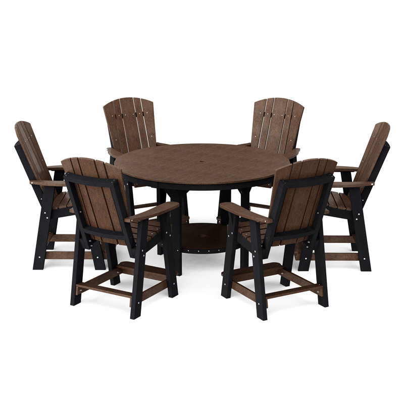 Heritage 7-Piece 60" Pub Counter Set, Tudor Brown/Black