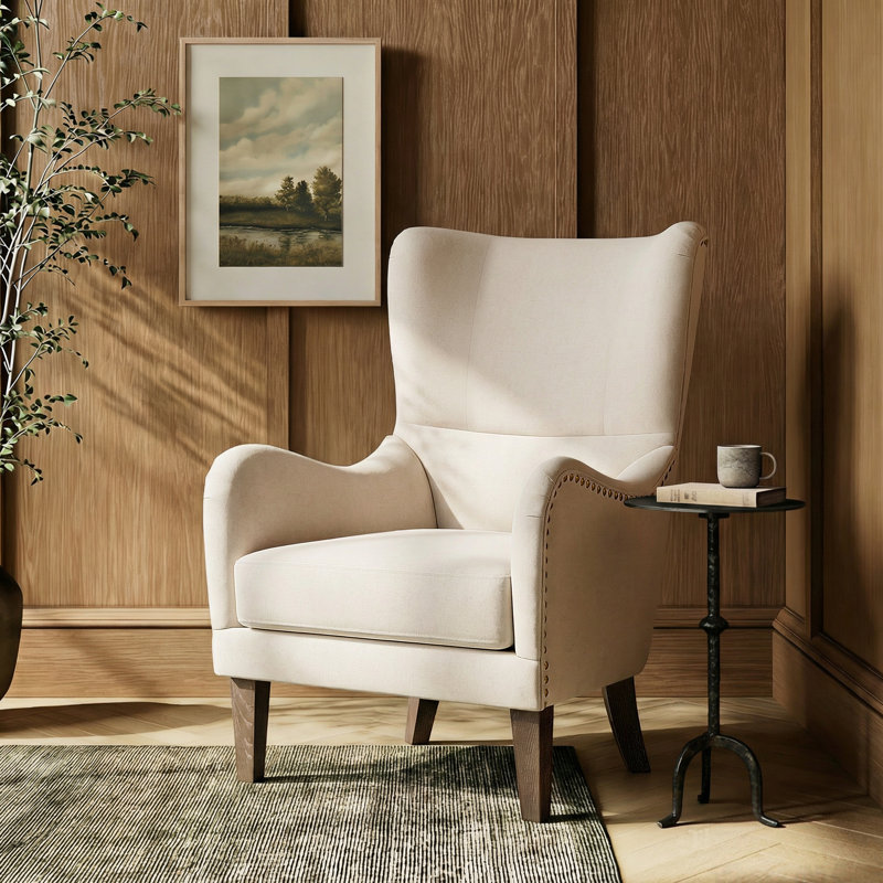 Flemington 27" Wide Polyester Wingback Chair