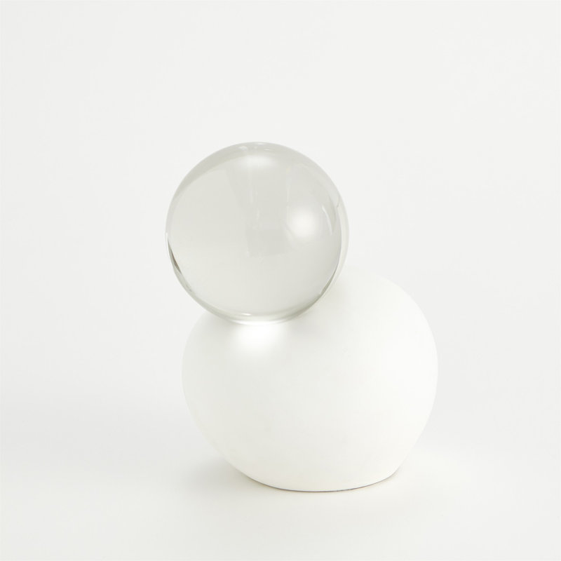 Single Meringue Sculpture w/Sphere, 8" H x 5.5" W x 5.5" D