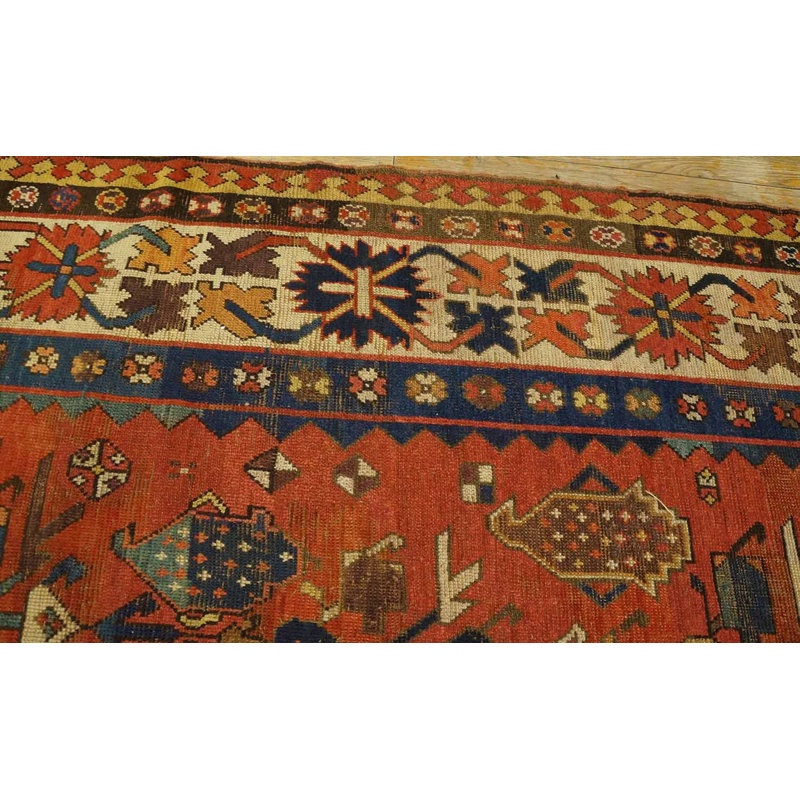 Tapis kazak antique à motif cachemire géométrique