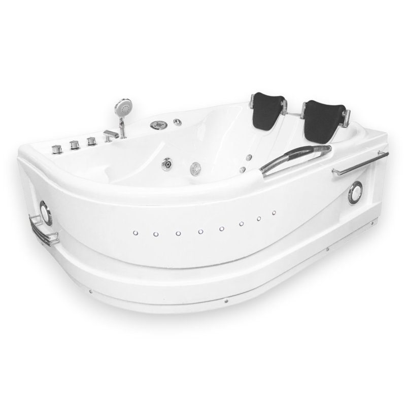 Baignoire tourbillon blanche 2 personnes 67 po x 47 po avec double pompe et chauffage MAUI