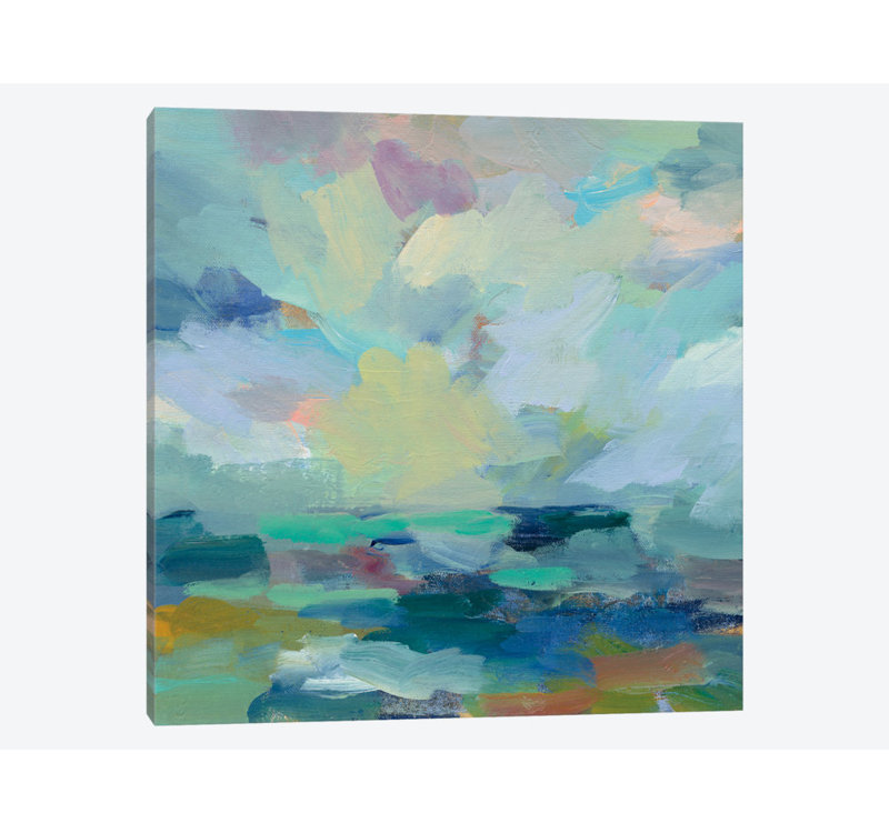 Orage ii painitng, reproduction sur toile tendue, H 26 po x l 26 po x P 1,5 po, Toile tendue, Pas de tapis