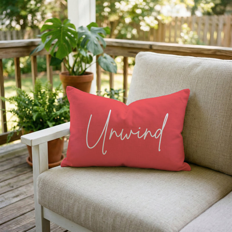 Unwind Pillow 16"X16" Coral, Square 16", Coral