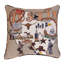 Coussin décoratif carré en mélange de coton brun et orange manuel 17 po x 17 po Woodworkers & Weavers