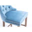 Velours bleu avec pieds en bois, coussin confortable, garniture décorative, 2 chaises de bar à boutons, aspect élégant, (-748765360-748765363