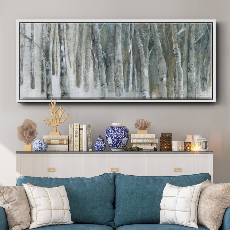 Banff Birch Grove- Framed Canvas, 20" H x 50" W