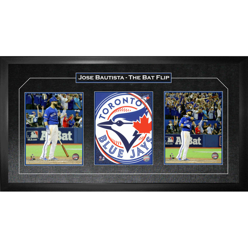Jose Bautista, cadre photo triple 8 x 10 des Blue Jays de Toronto, The Bat Flip