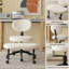 Chaise de bureau ergonomique pivotante multi-positions à pieds croisés avec base roulante-1388318521