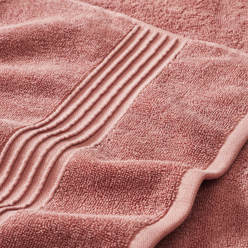 Ensemble de serviettes en jacquard réversible teint en fil 6 pièces Charlize Modern - 100% coton, Argile
