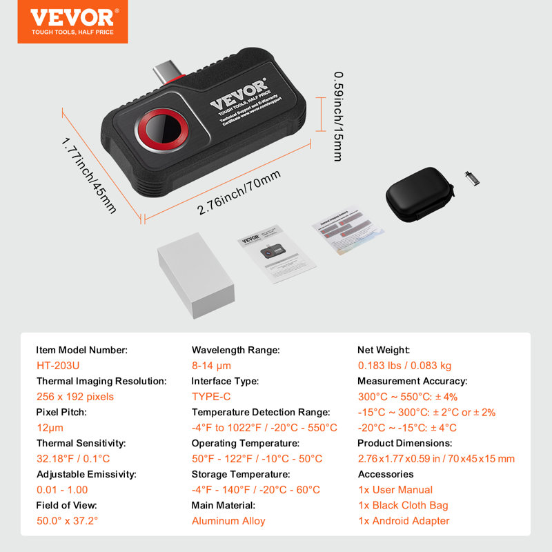 VEVOR Thermal Imaging Camera for Android