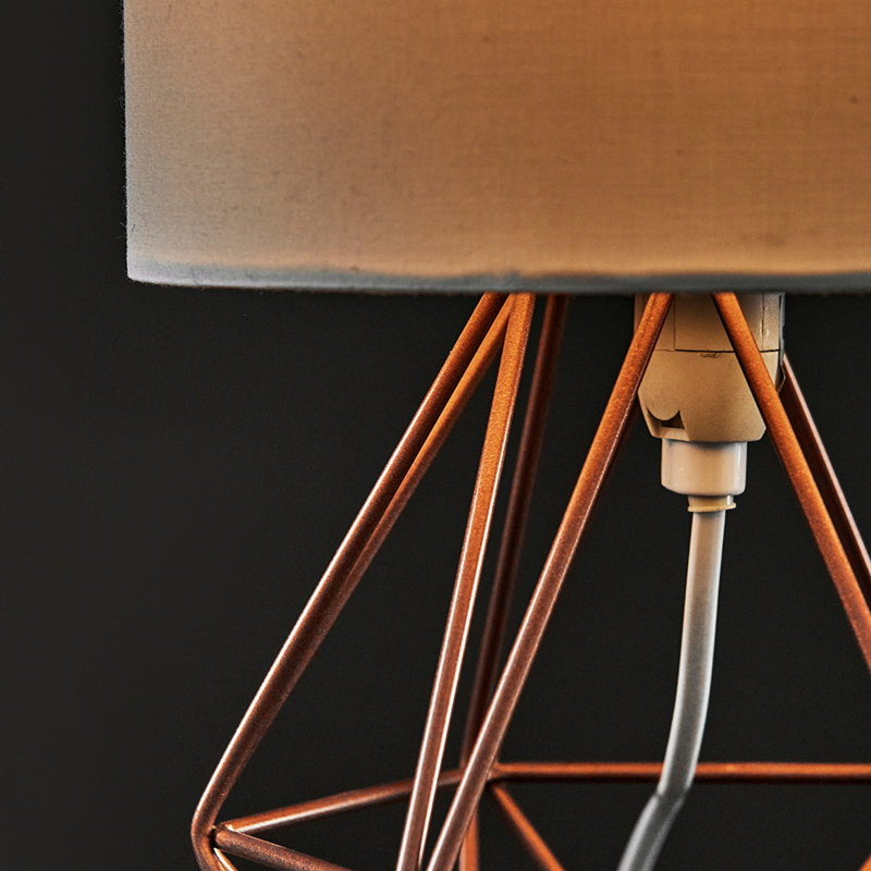 Bartelt Metal Table Lamp, Copper, White, Yes