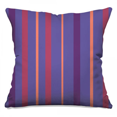 Purple Orange Stripes Double Sided Throw Pillows