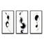 Subtle Ink Monochromatic Symphony IV - Abstract Painting Art Set Of 3 Pieces-2143296701-2143296702