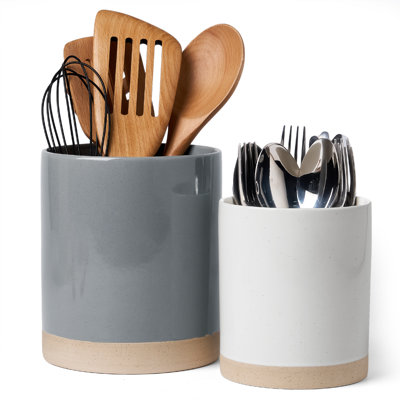 Latitude Run® Stoneware Utensil Crock (Set of 2)