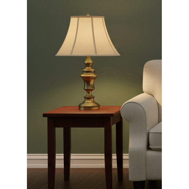 Vigore -  28" Satin Brass Touch Switch Table Lamp with USB Ports