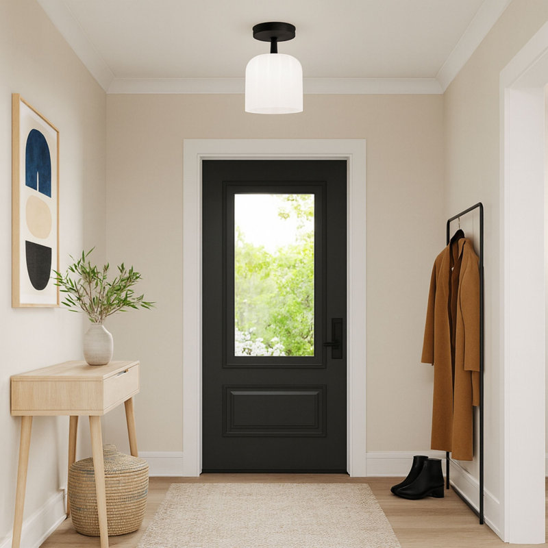 Plafonnier semi-encastré 1 lumière Parkmont Plug & Play de style transitionnel et moderne - 11,33 po de hauteur et 8,8 po de largeur