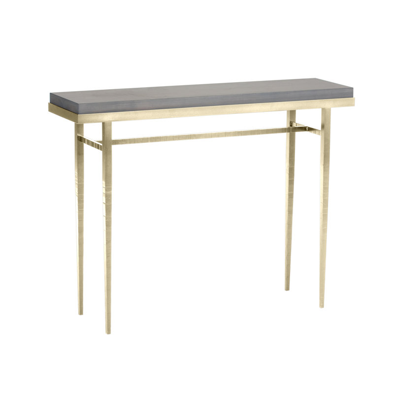 Wick Console Table, Modern Brass, 32" H x 42" W x 11.5" D, Gray