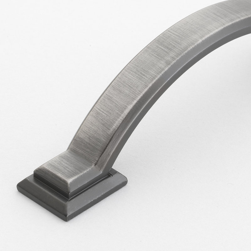 Square Cabinet Hardware Handle 3” Center Arch Pull Multipack, Brushed Pewter