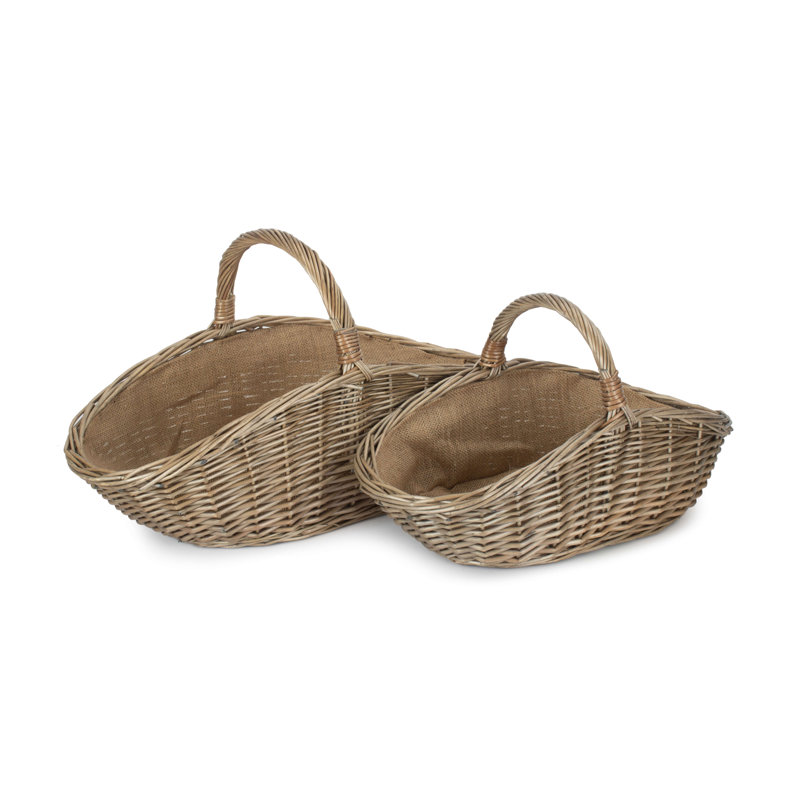 Wicker Harvesting 2 Piece Basket Set