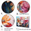 «Colorful Daisy Blossoming Abstraction III - Daisies», ensemble d'art mural sur toile-107755394-107755396