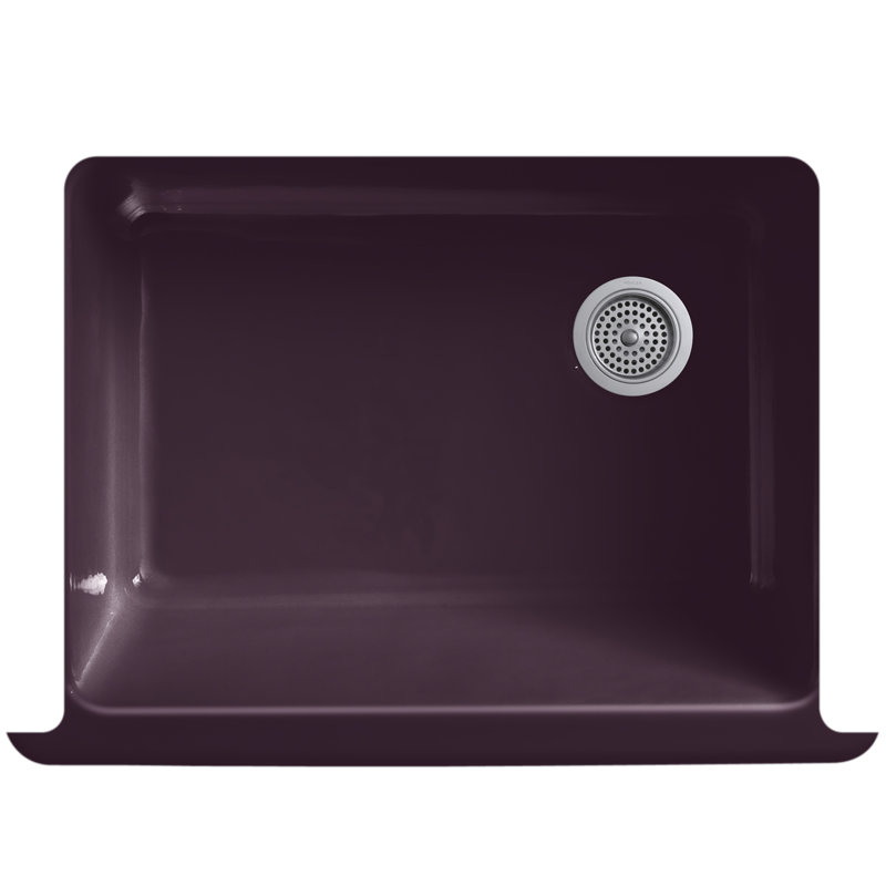 Whitehaven 29.69" L x 21.69" W Farmhouse Single Bowl Kitchen Sink, Black Plum