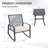 2-Person Outdoor Patio Bistro Metal Rocking Conversation Set With Table
