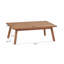 Ensemble de patio 2 pièces Mid-Century, causeuse en bois d'acacia et table basse à lattes avec coussins résistants aux intempéries