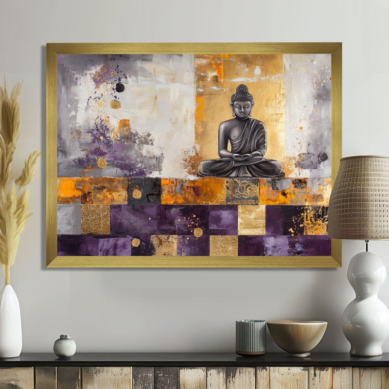 Bouddha, art spirituel, art asiatique, bouddha, salon, H 34 po x l 44 po, Reproduction encadrée d'une seule photo sans pass